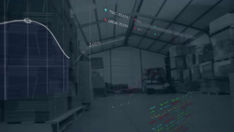 Warehouse Finance Technology Concept with Digital Analytics