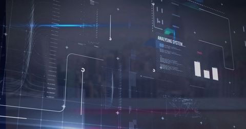Futuristic Data Interface Over Cityscape Skyline - Download Free Stock Images Pikwizard.com