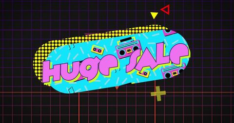 Colorful Retro Sale Poster with Bold Patterns