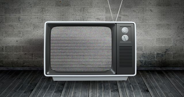 Vintage Television with Screen Glitch in Retro Interior - Download Free Stock Images Pikwizard.com