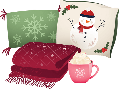 transparent illustration of winter blankets pillows hot chocolate - Download Free Stock Videos Pikwizard.com