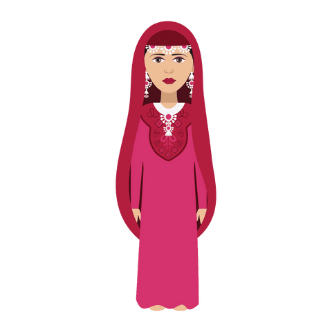 Traditional Woman Vector Illustration on Transparent Background - Download Free Stock Videos Pikwizard.com