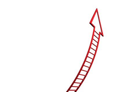 Red Upward Arrow with Ladder Pattern on Transparent Background - Download Free Stock Videos Pikwizard.com