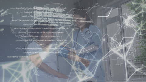 Futuristic Healthcare Technology with Global Network Visualization