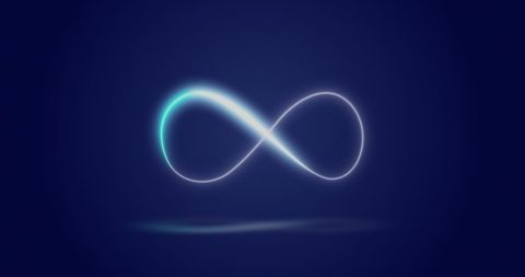 Glowing Infinity Symbol on Navy Background