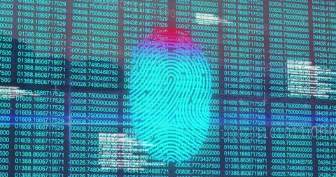 Biometric Fingerprint Scanner with Digital Data Streams - Download Free Stock Images Pikwizard.com