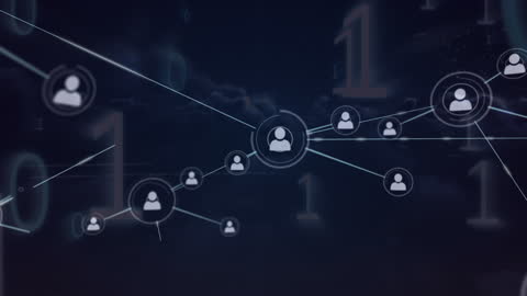 Digital Network Connections and Binary Code Concept