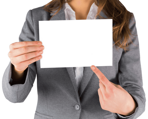 Transparent Businesswoman Holding Blank Card for Advertising - Download Free Stock Videos Pikwizard.com