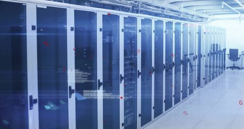 Secure Digital Data Processing in Modern Server Room - Download Free Stock Images Pikwizard.com
