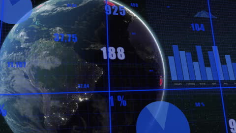 Global Financial Data Animation with Digital Earth Overlay