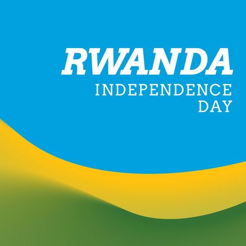 Rwanda independence day celebration background with national colors