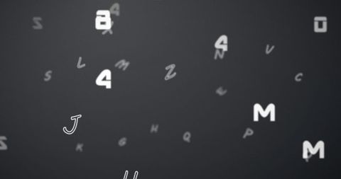 Floating letters and numbers on grey background symbolize education