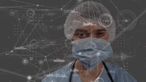 Technology Intersecting Healthcare: Doctor Analyzing Medical Data
