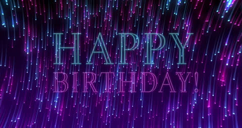 Festive Happy Birthday Animation with Colorful Lights