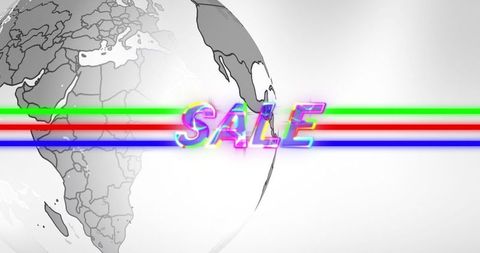 Global sale concept with vibrant overlay