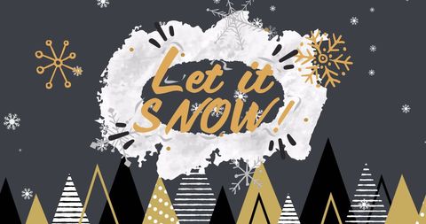 Festive 'Let it Snow' Winter Wonderland Graphic - Download Free Stock Images Pikwizard.com