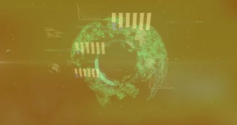 Digital Globe with Data Visualization and Security Concepts