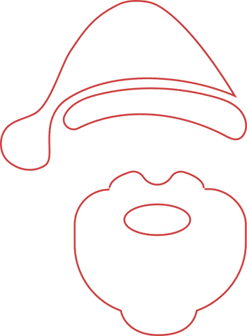 minimalist santa hat and beard outline on transparent background - Download Free Stock Videos Pikwizard.com