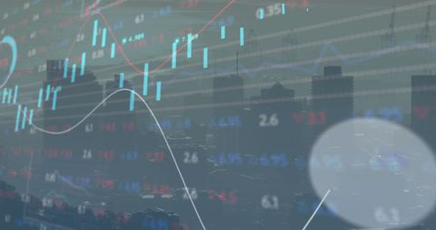 Financial Data over Cityscape Illustrates Economic Trends - Download Free Stock Images Pikwizard.com