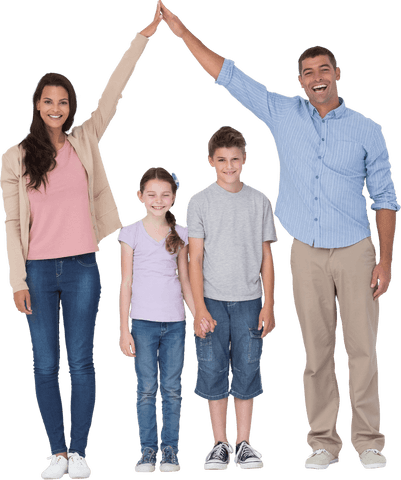 Transparent Portrait of Happy Family Celebrating Togetherness