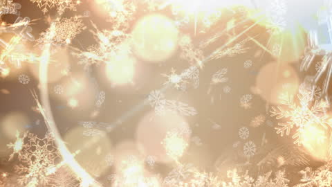 Magical Snowflake Animation on Warm Beige Background