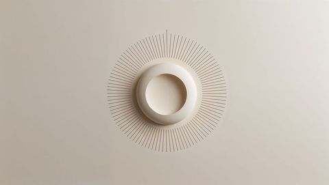 Minimalist geometric artwork with concentric rings
