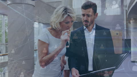 Professional Discussion with Digital Network Overlay