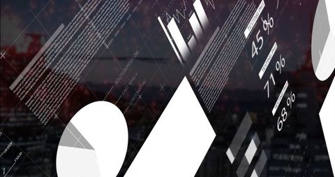 Infographic Over City Skyline with Futuristic Data Visual