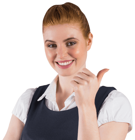 Redhead Businesswoman Giving Thumbs Up Transparent Background