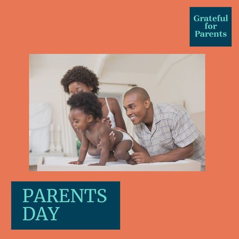 Parents day celebration with happy family at home