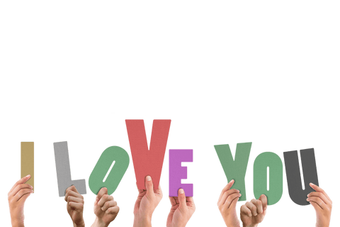 transparent hands holding colorful i love you letters - Download Free Stock Videos Pikwizard.com