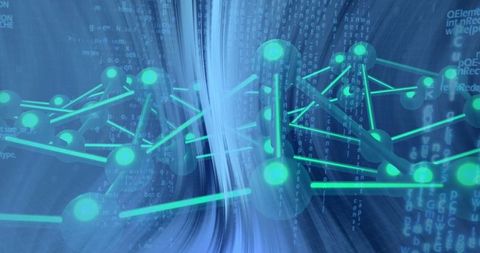 Futuristic network connection in digital cyberspace