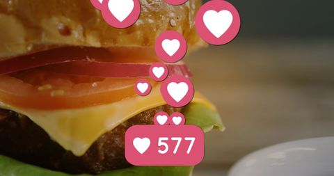 Social Media Engagement with Delicious Burger - Download Free Stock Images Pikwizard.com