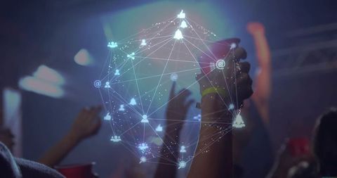 Holographic Social Network Projection at Lively Concert