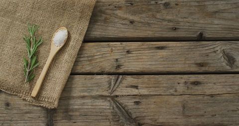 Rosemary and Salt on Rustic Wooden Surface - Download Free Stock Images Pikwizard.com