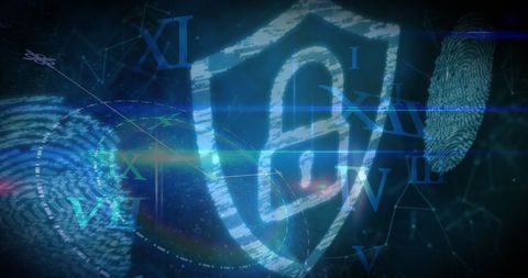 Digital Padlock with Biometric Fingerprints and Data Processing Concept - Download Free Stock Images Pikwizard.com