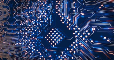 Futuristic Circuit Board with Glowing Network Connections - Download Free Stock Images Pikwizard.com
