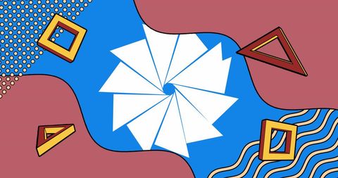 Retro Abstract Design with Geometric Shapes