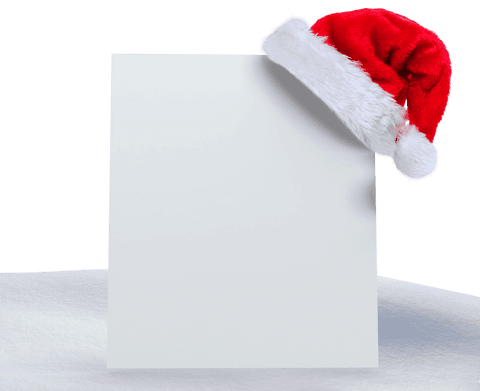 Transparent Christmas Card with Santa Hat on Snow Mockup - Download Free Stock Videos Pikwizard.com