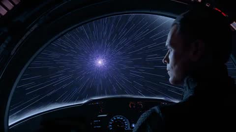 Pilot Navigating Warp Jump Through Starfield from Cockpit View Cinematic 4K Video
