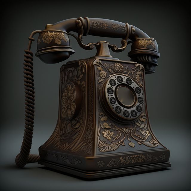 Antique Ornate Rotary Telephone - Download Free Stock Images Pikwizard.com