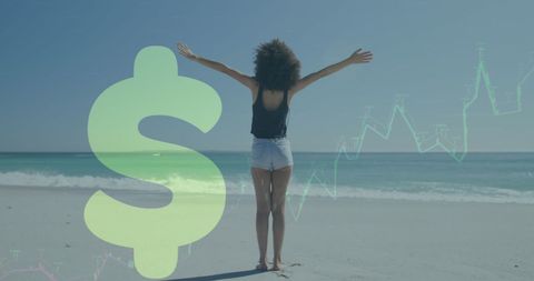 Embracing Financial Freedom on Sunny Beachscape