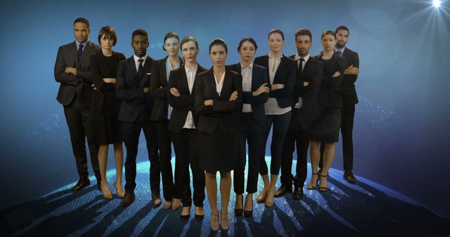 Diverse Team of Business Professionals Standing Confidently - Download Free Stock Images Pikwizard.com