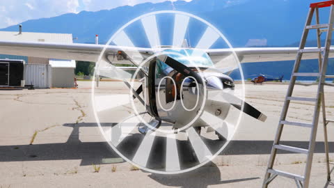 Animated Data Overlays on Private Propeller Airplane