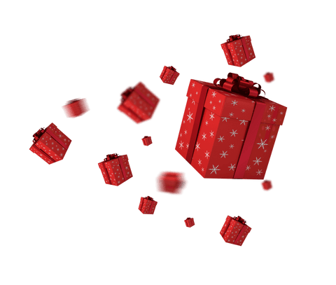red gift boxes with snowflakes falling on transparent background - Download Free Stock Videos Pikwizard.com
