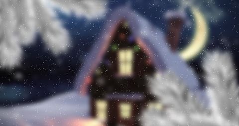 Cozy Snowy Christmas Night with Charming Cottage