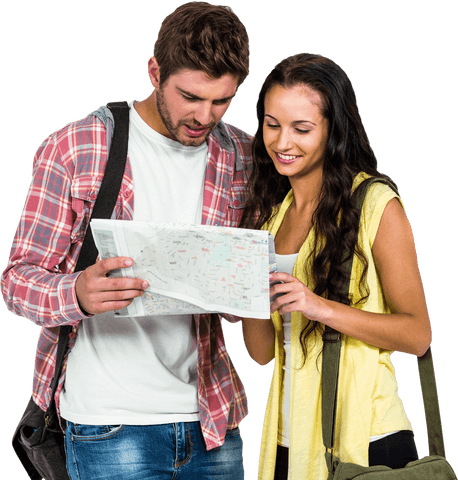 transparent couple exploring city with map smiling and standing close together - Download Free Stock Videos Pikwizard.com
