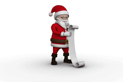 santa claus checking naughty and nice list on transparent background - Download Free Stock Videos Pikwizard.com