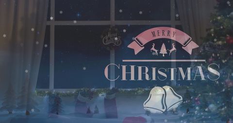 Festive christmas greetings with holiday decor