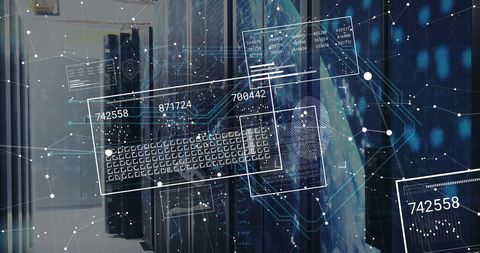 Digital Data Processing in Global Computer Server Center - Download Free Stock Images Pikwizard.com